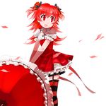  :d bad_id bad_pixiv_id earrings garters jewelry mizushirazu open_mouth original parasol personification red_eyes red_hair red_supergiant ribbon short_hair simple_background smile solo star star_earrings striped striped_legwear thighhighs umbrella white_background 