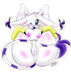 big_breasts big_butt blush brandyftw breast_squish breasts butt buxbi digimon female gatomon holding_legs inviting legs_up lips looking_at_viewer lying on_back one_eye_closed presenting pussy smile solo spread_legs spreading thick_thighs wink 