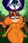  absurd_res attack bikini clothing digital_media_(artwork) dreamcastzx1 duo fisheye_lens forest hi_res night nipple_bulge pounce sling_bikini solo_focus sonic_(series) sonic_boom sonic_the_werehog sticks_the_jungle_badger swimsuit tree video_games 