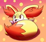  abstract_background ambiguous_gender fennekin feral inika-xeathis nintendo orange_eyes pok&eacute;mon solo video_games 