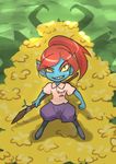  anthro female fish hair marine ponytail red_hair stick undertale undyne unknown_artist video_games young 