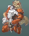  abs anal anal_penetration animal_genitalia animal_penis anthro arcanine balls bandanna biceps big_balls big_muscles big_penis black_fur black_nipples black_nose black_penis brown_fur brown_nose canine canine_penis clenched_teeth cum cum_in_ass cum_inside cum_leaking cum_on_balls cum_on_penis cum_while_penetrated duo erection eyes_closed fangs fur green_background grey_fur hair hand_behind_head hi_res huge_balls kneeling knot male male/male mammal muscular nightterror nintendo nipples nude open_mouth orgasm pecs penetration penis pok&eacute;mon red_eyes sex simple_background size_difference teeth thick_penis video_games white_fur wolf 