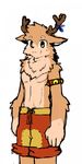  anthro antlers armband cervine chest_tuft clothed clothing front_view hi_res horn jingle_bells looking_at_viewer male mammal reindeer rudolph shorts sketch solo standing topless tuft whiteleo 