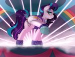  2016 absurd_res anatomically_correct anatomically_correct_pussy animal_genitalia animal_pussy anus blush butt clitoris coloratura_(mlp) cutie_mark earth_pony equine equine_pussy eyeshadow female feral friendship_is_magic hair half-closed_eyes hi_res horse long_hair looking_at_viewer makeup mammal multicolored_hair my_little_pony pony pussy raised_leg ratofdrawn smile solo spread_legs spreading stage two_tone_hair 