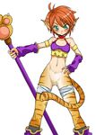  animal_ears artist_request bad_id bad_pixiv_id blush breath_of_fire breath_of_fire_ii cat_ears cat_tail facial_mark furry gloves green_eyes looking_at_viewer no_panties no_pants orange_hair pointy_ears red_hair rinpoo_chuan short_hair simple_background solo staff tail white_background 