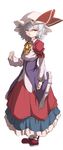  absurdres alternate_costume brooch darjeeling_(reley) dress full_body hat hat_ribbon highres jewelry lavender_hair layered_dress long_sleeves looking_at_viewer mob_cap puffy_long_sleeves puffy_sleeves red_eyes red_ribbon remilia_scarlet ribbon shoes short_hair simple_background solo standing touhou white_background 
