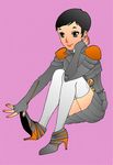  atlus black_hair boots digital_devil_saga high_heel_boots high_heels sera seraphita_angel shin_megami_tensei short_hair skirt tattoo thighhighs 