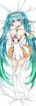  aqua_eyes aqua_hair bad_id bad_pixiv_id chuor_(chuochuoi) covered_navel dakimakura dress elbow_gloves full_body gloves gold_trim goodsmile_company goodsmile_racing gradient_hair green_hair hatsune_miku headset highres long_hair looking_at_viewer multicolored_hair smile solo thighhighs twintails very_long_hair vocaloid 