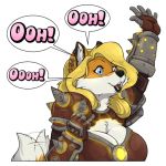  armor big_breasts blizzard_entertainment blonde_hair breasts canid canine female fox hair invalid_color invalid_tag kiarra mammal solo video_games warcraft 