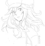  alisa_ilinichina_amiella cabbie_hat comic god_eater greyscale hat long_hair looking_at_viewer monochrome open_mouth saion simple_background sketch solo upper_body white_background 