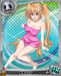  artist_request blonde_hair card_(medium) character_name chess_piece high_school_dxd long_hair official_art purple_eyes rook_(chess) shidou_irina solo trading_card twintails 