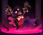  banette breasts dark_background duskull gengar hairband hex_maniac_(pokemon) long_tongue mega_gengar mega_pokemon nintendo npc_trainer penis pokemon pokemon_(game) pokemon_xy purple_hair pussy tentacle tongue witchofavalon 