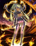  areola_slip areolae armor ass_visible_through_thighs bangs blue_eyes blush boots breasts choker cleavage cleavage_cutout closed_mouth cloud contrapposto covered_nipples cross-laced_clothes dark_skin dual_wielding embers fire flaming_sword full_body garter_belt groin hair_ornament hair_ribbon highleg highleg_leotard highres holding holding_sword holding_weapon katana knee_boots large_breasts leotard long_hair looking_at_viewer mechanical_arms molten_rock mountain multiple_arms multiple_swords namaniku_atk official_art outdoors pauldrons pink_legwear ribbon serious silver_hair sky solo standing sword taimanin_(series) taimanin_asagi taimanin_asagi_kessen_arena thighhighs two_side_up unzipped vambraces very_long_hair volcano weapon x_hair_ornament yomi_akitsu zipper 