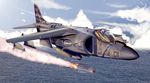  aircraft airplane canopy cloud day firing flying harrier_jump_jet helmet i.t.o_daynamics jet marine_corps missile ocean pilot pilot_suit realistic 