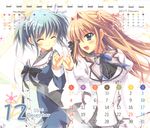  calendar izumi_tsubasu mashiroiro_symphony paper_texture seifuku sena_airi tagme uryuu_sakuno 