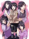  age_progression artist_request bangs boruto:_the_movie byakugan character_sheet full_body hime_cut hood hoodie hyuuga_hinata lavender_eyes looking_at_viewer multiple_persona naruto naruto:_road_to_ninja naruto:_the_last naruto_shippuuden purple_hair standing 