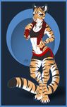  2016 anthro athletic bra chest_tuft clothed clothing feline female firefly8083 looking_at_viewer mammal orange_eyes pinup pose shorts solo sports_bra standing tiger towel tuft underwear 