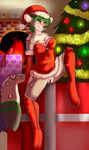  big_breasts breasts christmas clothing female holidays horny legwear looking_at_veiwer mistletoe plant pussy singingbirdstudio stockings wet 