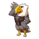  alpha_channel animal_crossing anthro apollo_(animal_crossing) avian bald_eagle bird chibi eagle male nintendo rabbity simple_background solo transparent_background video_games 