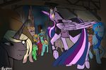  angry armor backlash91 city conditional_dnp crown dark emotional equine friendship_is_magic guard horn horse magic mammal mistrust my_little_pony pegasus pony princess royalty saddle_bag twilight_sparkle_(mlp) unicorn winged_unicorn wings 