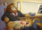  balls benjamin_clawhauser bottomless cheetah clothed clothing cum cum_in_mouth cum_inside cum_on_face cum_on_tongue cumshot disney duo feline furryrevolution inside leodore_lionheart lion male male/male mammal oral orgasm penis police retracted_foreskin tongue uncut zootopia 