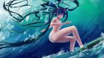  absurdly_long_hair absurdres aqua_eyes aqua_hair bad_id bad_pixiv_id bikini breasts cloud cloudy_sky dated funnyufo hair_ornament hatsune_miku highres light_smile long_hair long_legs ocean sky small_breasts solo striped striped_bikini surfboard surfing swimsuit very_long_hair vocaloid water 