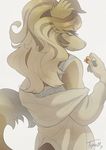  &lt;3 blonde_hair blue_eyes border_collie brown_hair canine clothing collie dog female hair jewelry mammal necklace pensive simple_background texas_(artist) white_background 