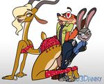  &lt;3 &lt;3_eyes 2016 antelope anthro big_butt blu3danny butt canine disney female fox gazelle gazelle_(zootopia) group judy_hopps lagomorph male mammal nick_wilde rabbit zootopia 