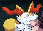  2016 blush braixen canine clothed clothing darkyamatoman duo ear_tuft faceless_male fangs fellatio female forest fox fur grass half-closed_eyes human interspecies male male/female mammal mostly_nude nintendo oral oral_penetration penetration penis pok&eacute;mon pok&eacute;philia red_eyes red_fur saliva sex solo_focus teeth tongue tongue_out tree tuft vein veiny_penis video_games white_fur yellow_fur 