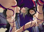  2girls aftersex anus areolae ass black_hair blush bottomless breasts censored clenched_teeth cum cum_in_mouth cum_in_pussy cum_string cumdrip eyes_closed facial from_below grey_hair harudori_tsugumi highres ice_place legs long_hair long_sleeves looking_down maka_albarn mosaic_censoring mound_of_venus multiple_girls navel night nipples no_bra no_panties outdoors pov purple_eyes pussy rape restrained school_uniform shaved shaved_pussy sky small_breasts soul_eater soul_eater_not! sweat sweater sweater_lift tears teeth tentacle thighs twintails 