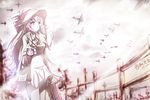  aircraft akagi_(kancolle) boyogo dress food kantai_collection long_hair polychromatic signed sketch sky 