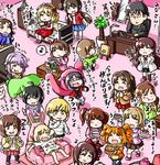  6+girls animal_ears ayase_honoka black_hair blonde_hair brown_hair cake cat_ears doumyouji_karin food futaba_anzu hamburger hayasaka_mirei ichinose_shiki idolmaster idolmaster_(classic) idolmaster_cinderella_girls idolmaster_cinderella_girls_starlight_stage kohinata_miho koshimizu_sachiko long_hair maekawa_miku mimura_kanako miyamoto_frederica multiple_girls nakano_yuka ogata_chieri oohara_michiru pina_korata producer_(idolmaster_cinderella_girls_anime) purple_hair sakuma_mayu sakurai_momoka senkawa_chihiro shimamura_uzuki short_hair sleeping takatsuki_yayoi torako_(toramaru) 