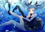  aqua_hair dress hatsune_miku long_hair sakura_hiyori shinkai_shoujo_(vocaloid) solo twintails underwater vocaloid 