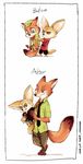  anthro canine cub cute disney duo fennec finnick fox freind fur male mammal nick_wilde size_difference young zootopia 
