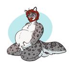  beard belly cat eyewear facial_hair feline glasses junga leopard male male_pregnancy mammal overweight pregnant slightly_chubby snow_leopard 