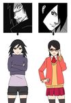  1boy 1girl naruto sharingan smile uchiha_madara uchiha_sarada uchiha_sasuke 