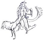  anthro anthro_on_feral bestiality dragon eeldragon eso fangs feral horn ladon_umia long_tail mordra nose_horn sex sixshades western_dragon wings 