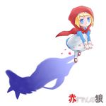  akazukin_no_ookami blonde_hair blue_eyes cape different_shadow dress from_above haneda_(kazemati29) hood juliet_sleeves long_sleeves official_art puffy_sleeves red_hood rosetta_(akazukin_no_ookami) short_hair standing 