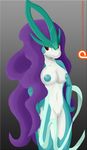  anthro battle_tiger canine legendary_pok&eacute;mon mammal nintendo nude pok&eacute;mon pussy red_eyes smile solo suicune video_games 