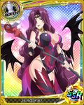  artist_request breasts card_(medium) character_name checkered checkered_background chess_piece circlet demon_wings gradient gradient_background hair_over_one_eye high_school_dxd jewelry large_breasts lipstick long_hair makeup official_art purple_eyes purple_hair purple_lipstick queen_(chess) rainbow_background runes solo staff thighhighs trading_card very_long_hair wings yubelluna 