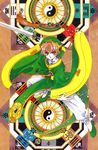  90s absurdres cardcaptor_sakura clamp highres li_xiaolang male_focus official_art solo sword trigram weapon 