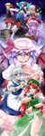  absurdres bad_id bad_pixiv_id bat_wings blonde_hair blue_eyes blue_hair book bow braid cirno flandre_scarlet hat head_wings highres hong_meiling izayoi_sakuya koakuma long_hair maid multiple_girls ootsuki_wataru patchouli_knowledge purple_eyes purple_hair red_eyes red_hair remilia_scarlet ribbon rumia short_hair side_ponytail touhou twin_braids wings 