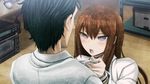  1girl bangs black_hair brown_hair game_cg huke makise_kurisu official_art okabe_rintarou steins;gate 