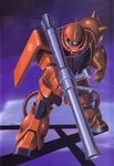  gundam highres mecha mobile_suit_gundam official_art okawara_kunio ookawara_kunio rocket_launcher weapon zaku zaku_ii zaku_ii_char_s_custom 