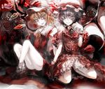  bat_wings blonde_hair clown flandre_scarlet grin hat highres lavender_hair multiple_girls red_eyes remilia_scarlet short_hair siblings sisters smile touhou ultimate_asuka vampire wings 