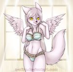  2015 angel anthro breasts canine clothing custom cute fantasy female fur invalid_color invalid_tag lingerie mammal panties pose underwear window wings wolf z-afiro 