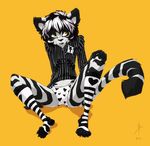  &lt;3 clothed clothing crossdressing girly jayron legwear lemur male mammal panties primate simple_background socks solo striped_legwear stripes underwear 