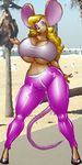  beach big_breasts big_butt bitsy blonde_hair breasts butt curvaceous female freckles hair high_heels huge_breasts huge_butt looking_at_viewer mammal marauder6272 mouse ninjabunneh rodent seaside smile thick_thighs under_boob voluptuous wide_hips 