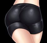  aoi_souji ass bad_id bad_twitter_id bike_shorts black_background contrapposto from_behind latex lower_body original simple_background skin_tight solo standing thighs 
