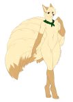  anthro anthrofied bandanna canine featureless_crotch fox fur hair kitsunewaffles-chan looking_at_viewer male mammal multi_tail ninetales nintendo pok&eacute;mon pok&eacute;mon_(species) simple_background smile solo video_games white_background wide_hips 
